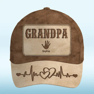 Là où l'amour laisse ses empreintes de mains - Casquette personnalisée familiale, casquette classique à imprimé intégral - Fête des pères, cadeau pour papa, grand-père