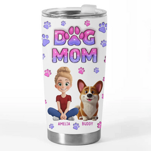 Amis à fourrure, cœur plein – Gobelet personnalisé avec effet gonflable 3D imprimé pour chien et chat – Cadeau pour propriétaires et amoureux des animaux