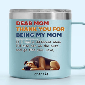 Les chiens rendent la vie meilleure – Gobelet personnalisé en acier inoxydable de 14 oz avec poignée – Cadeau pour les propriétaires et les amoureux des animaux