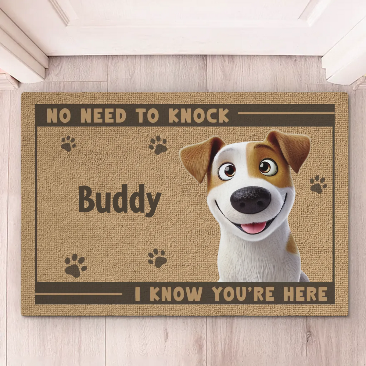 Je sais que tu es là - Tapis décoratif personnalisé pour chien et chat - Nouveauté, cadeau de pendaison de crémaillère pour les propriétaires d'animaux et les amoureux des animaux