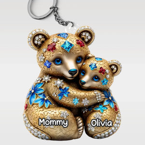 Maman, mon refuge ! Porte-clés personnalisé en acrylique de forme personnalisée pour la famille ! Cadeau pour la fête des mères, maman et grand-mère