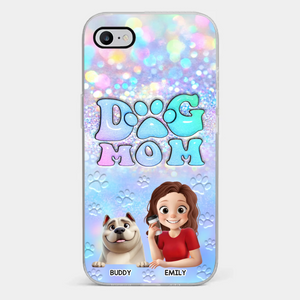 Elle est la maman, je suis le patron - Coque de téléphone transparente personnalisée pour chien - Fête des Mères, cadeau pour les propriétaires d'animaux, les amoureux des animaux
