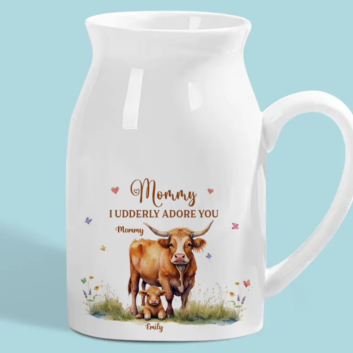 Tu es tout pour nous, maman - Vase à fleurs personnalisé pour la décoration intérieure - Cadeau de fête des mères, de pendaison de crémaillère pour maman et fille