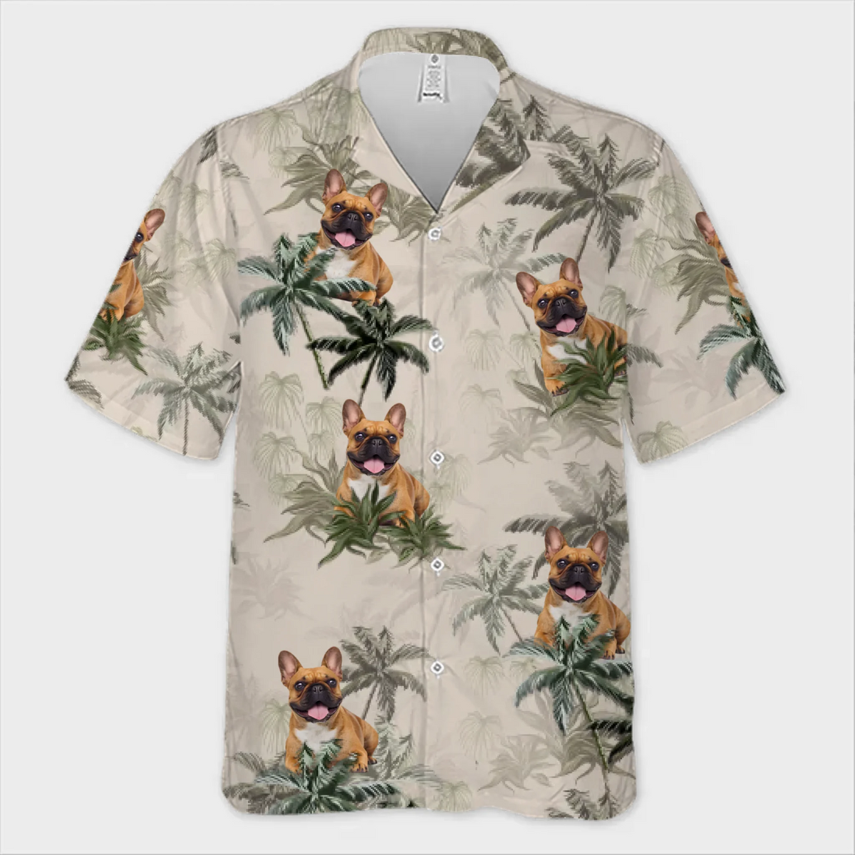 T-shirt hawaïen unisexe personnalisé avec photo - Cadeaux de vacances et de voyage personnalisés pour la famille, les amoureux des chiens et des chats - Ambiance canine et marées de plage