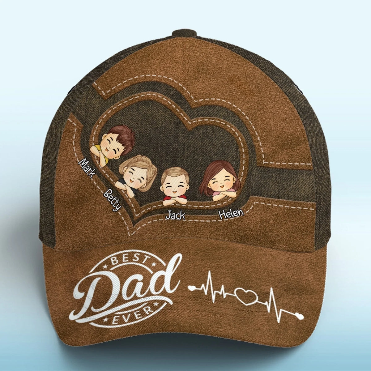 Papa, propulsé par les câlins, alimenté par l'amour - Casquette personnalisée pour la famille, casquette classique à imprimé intégral - Nouveauté, fête des pères, cadeau pour papa, grand-père