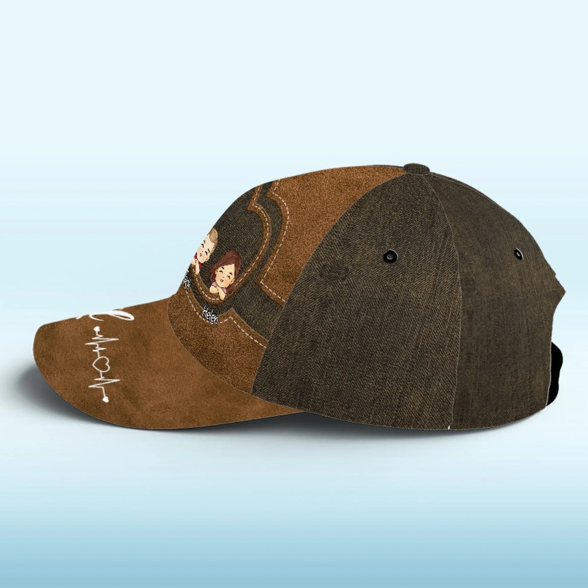 Un grand amour sous un petit chapeau ! Casquette personnalisée pour toute la famille, imprimé intégral, classique ! Nouveauté, fête des pères, cadeau pour papa et grand-père.