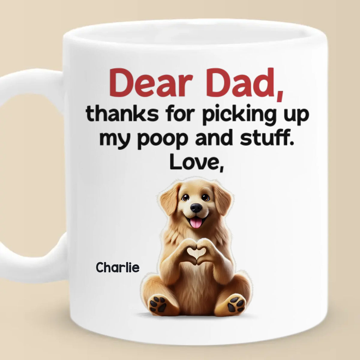 Maman, tu me fais remuer la queue avec amour - Mug personnalisé pour chien - Fête des Mères, cadeau pour les propriétaires d'animaux et les amoureux des animaux