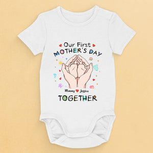 Together from Day One - Family Personalized Custom Baby Onesie - Mother's Day, Baby Shower Gift, Gift For First Mom