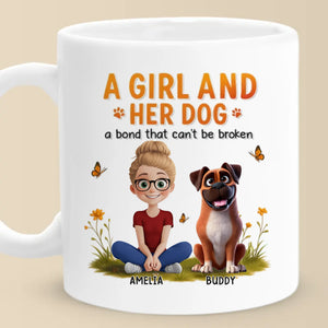 Liés par l'amour, connectés par les pattes - Mug personnalisé pour chien - Fête des Mères, cadeau pour les propriétaires d'animaux et les amoureux des animaux