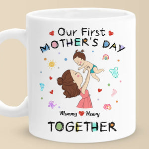 Le début d'un beau lien - Mug personnalisé pour la famille - Cadeau pour la fête des mères, la baby shower, la première maman