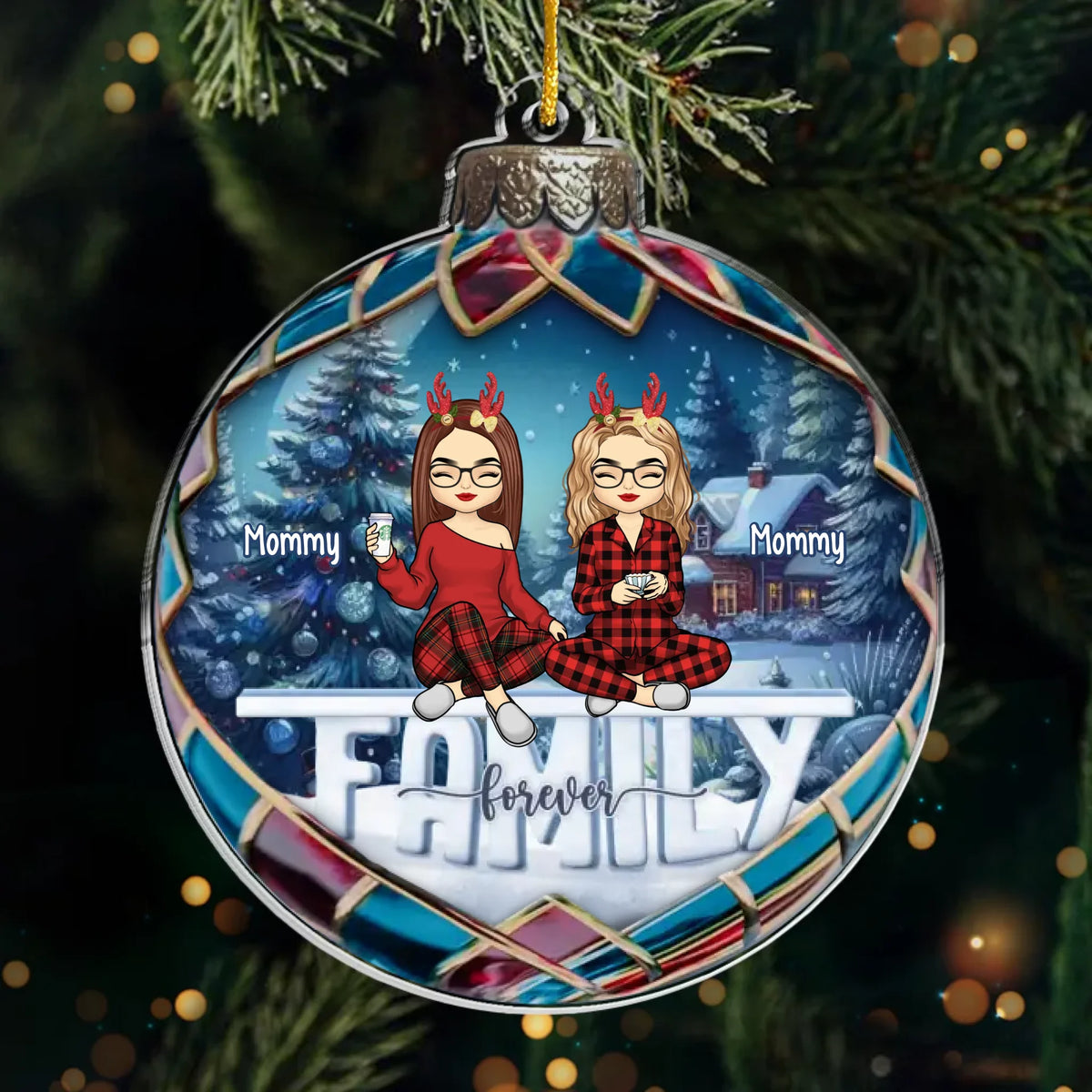 Ensemble, nous avons tout - Ornement personnalisé pour la famille - Forme personnalisée en acrylique - Cadeau de Noël pour les membres de la famille