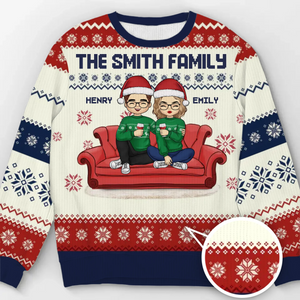 Home Is Where Family And Pets Bring Joy - Family Personalized Custom Ugly Sweatshirt - Unisex Wool Jumper - Christmas Gift For Family Members, Pet Owners, Pet Lovers