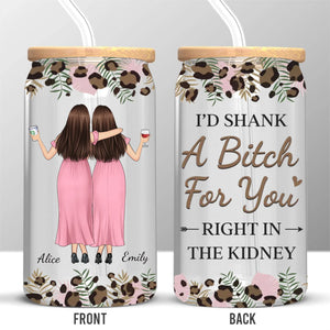 True Friends Are Always Together In Spirit - Bestie Personalized Custom Glass Cup, Iced Coffee Cup - Gift For Best Friends, BFF, Sisters