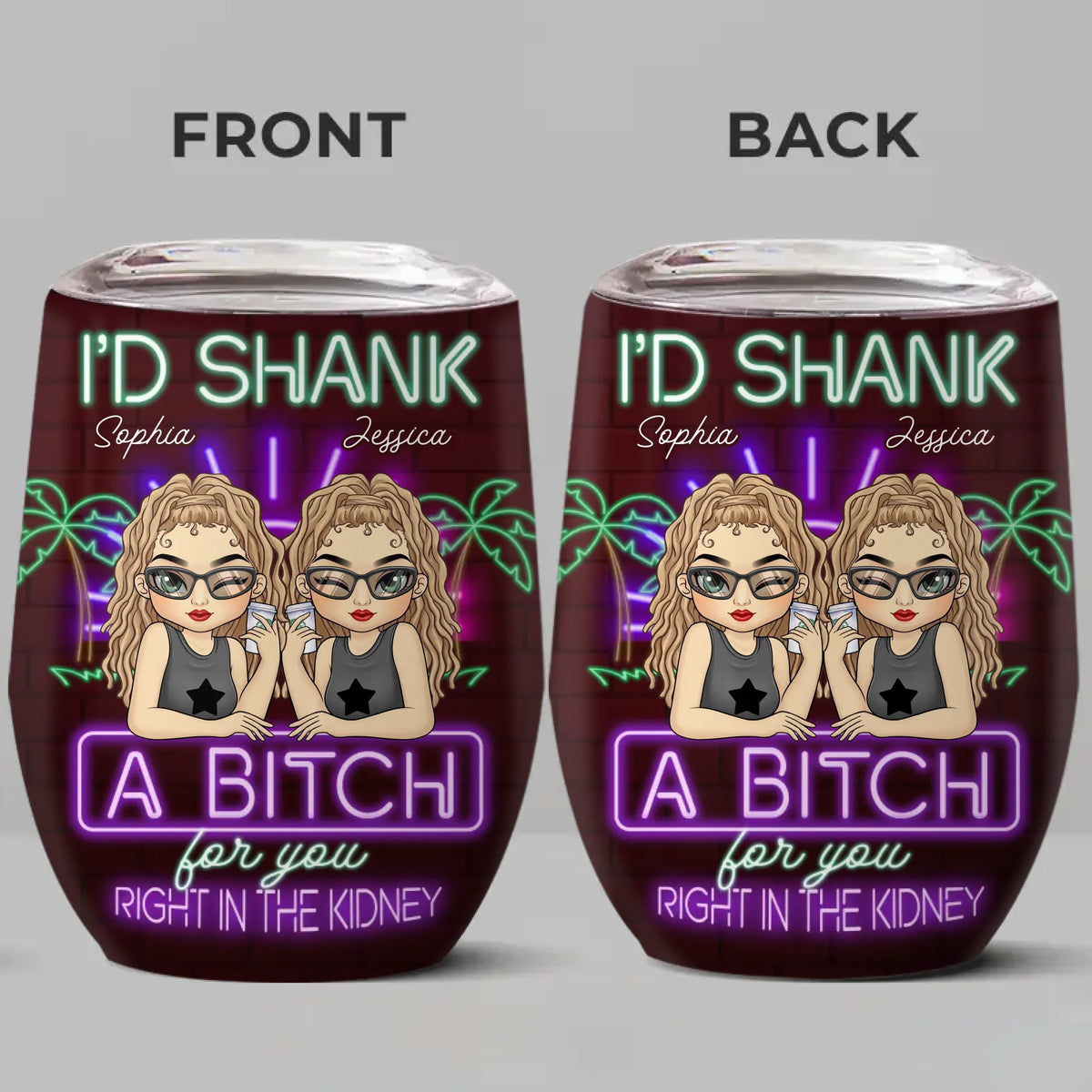 Votre ambiance attire votre tribu - Verre à vin personnalisé Bestie - Cadeau de Noël pour meilleures amies, meilleures amies, sœurs