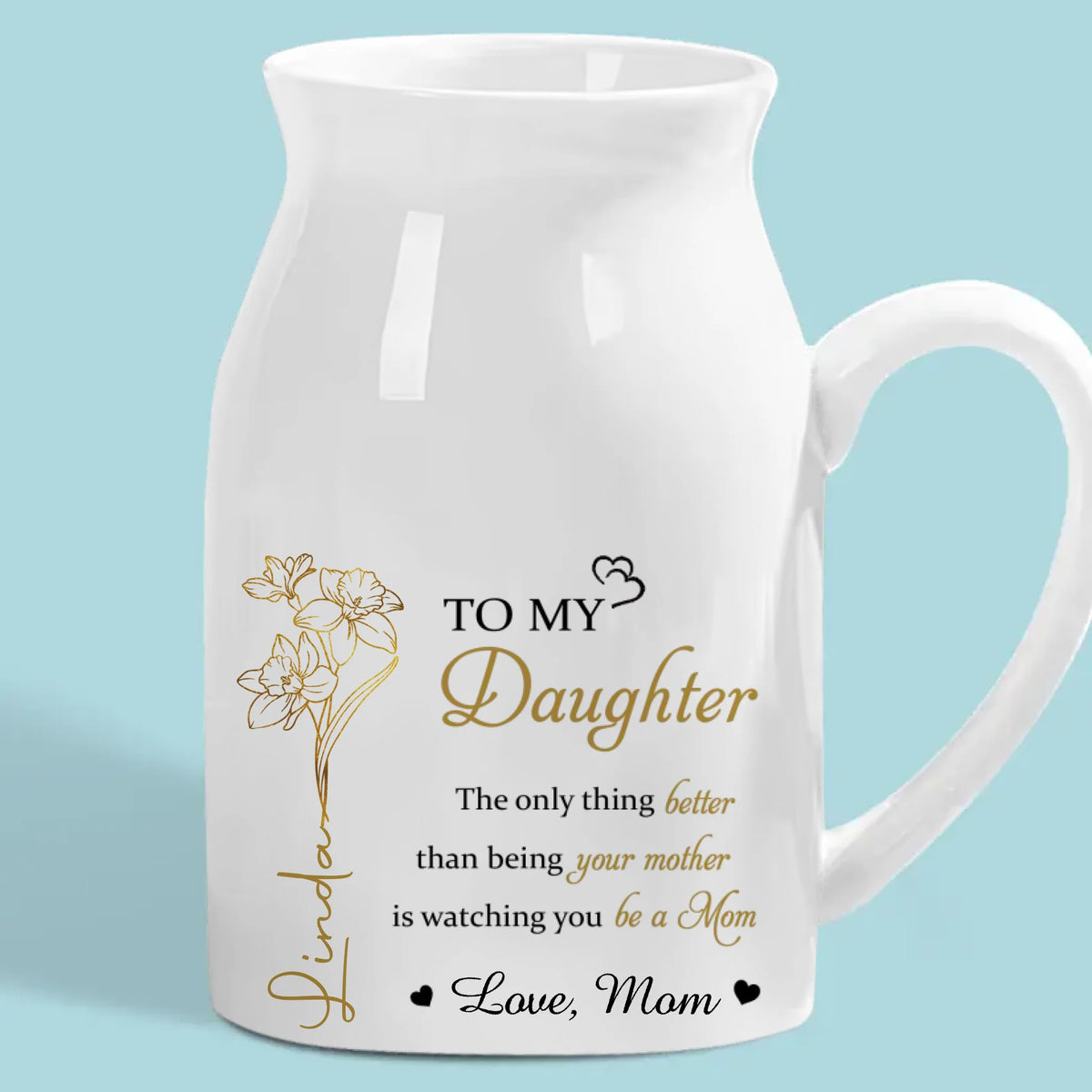 Être votre mère est formidable, vous voir l'être est encore plus formidable - Vase à fleurs personnalisé pour la décoration intérieure de votre famille - Cadeau de pendaison de crémaillère pour fille ou petite-fille