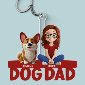 La vie est meilleure avec un chien ! Porte-clés personnalisé en acrylique avec motif chien ! Cadeau pour les propriétaires et les amoureux des animaux.