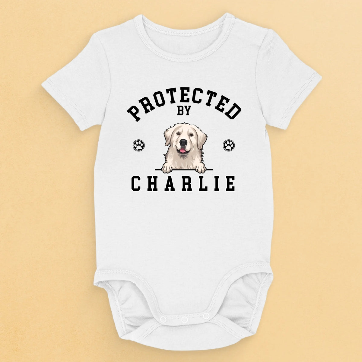 Body bébé personnalisé - Cadeaux de baby shower personnalisés, révélation du sexe du bébé pour les nouvelles mamans, les nouveaux papas, les nouveaux parents et les amoureux des chiens et des chats - Gardé par mon chien