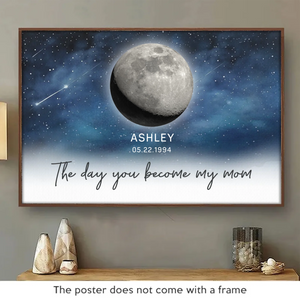 Les jours où tu es devenue maman, écrits dans les étoiles - Affiche horizontale personnalisée pour la famille - Fête des Mères, cadeau pour maman