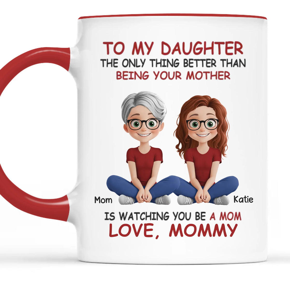 Ma plus grande joie, ma précieuse fille - Tasse personnalisée avec accents personnalisés pour la famille - Fête des Mères, cadeau pour maman, fille