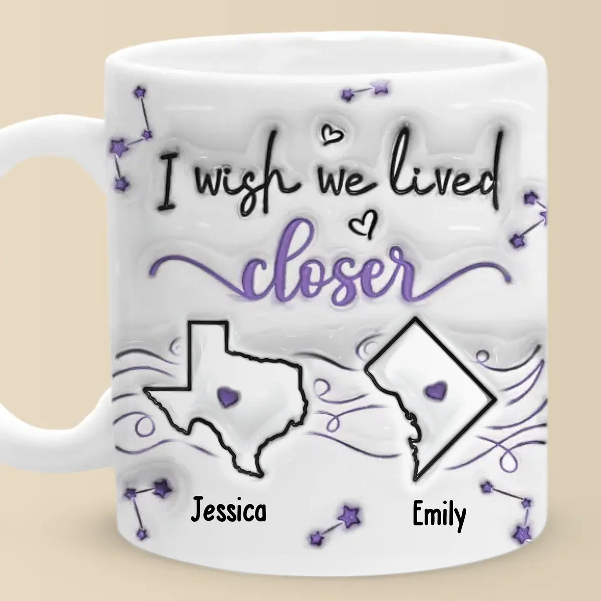 Un véritable ami est une âme en deux corps - Mug personnalisé 3D à effet gonflé - Nouveauté, cadeau de Noël pour les meilleures amies, BFF, sœurs AMZ