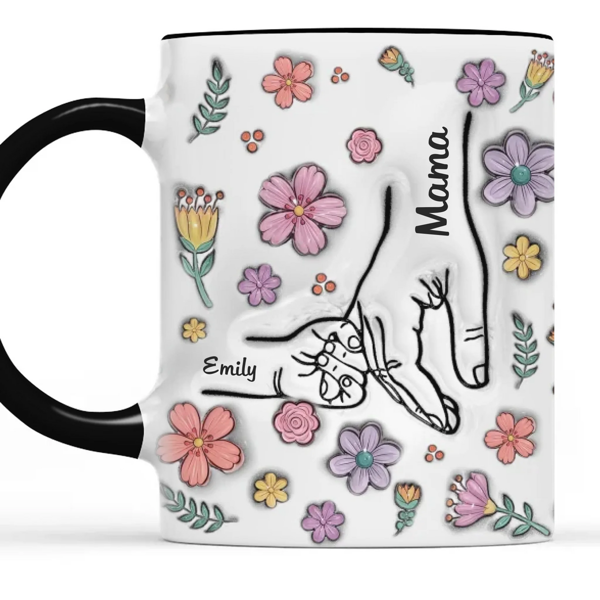 Ensemble, épanouis pour toujours - Mug personnalisé avec effet gonflé 3D imprimé - Fête des Mères, cadeau pour maman, grand-mère
