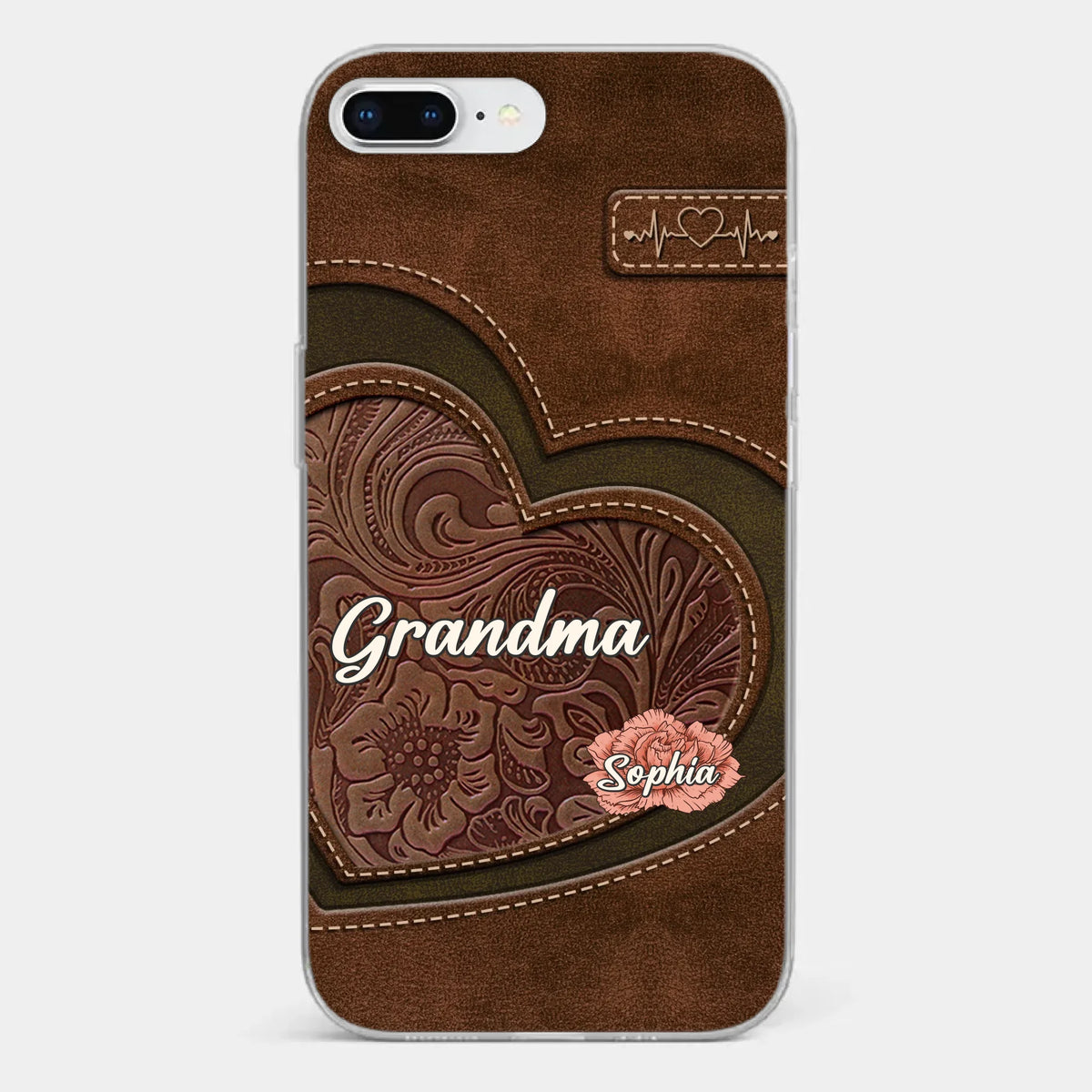 Her Love Blossoms In Every Season - Family Personalized Custom Clear Phone Case - Gift For Mom, Grandma