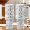 Every Sip, A Reminder Of Her Love - Family Personalized Custom Engraved 40oz Tumbler With Handle - Mother's Day, Gift For Mom, Grandma