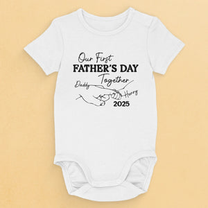 Nos premiers pas ensemble - Body bébé personnalisé en famille - Fête des pères, cadeau de naissance, cadeau pour premier papa, bébé, nouveau-né