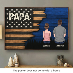 Papa, notre plus grande fierté - Affiche horizontale personnalisée pour la famille - Cadeau pour la fête des pères, papa et grand-père