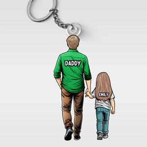 Toujours avec toi papa - Porte-clés personnalisé en acrylique de forme personnalisée - Fête des pères, cadeau pour papa, grand-père
