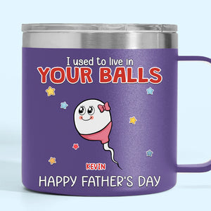 Born From Legends, Raised By One - Family Personalized Custom 14oz Stainless Steel Tumbler With Handle - Father's Day, Gift For Dad