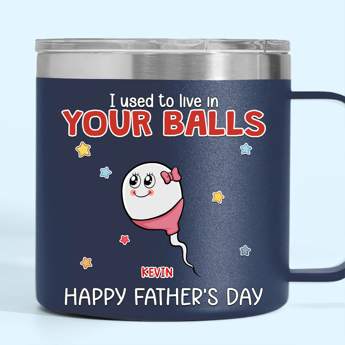 Born From Legends, Raised By One - Family Personalized Custom 14oz Stainless Steel Tumbler With Handle - Father's Day, Gift For Dad