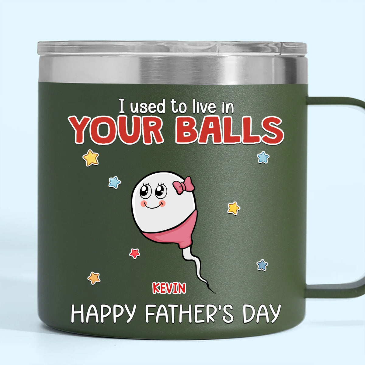 Born From Legends, Raised By One - Family Personalized Custom 14oz Stainless Steel Tumbler With Handle - Father's Day, Gift For Dad