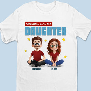 Créé par des filles géniales - T-shirt unisexe personnalisé pour la famille, t-shirt premium, sweat à capuche - Fête des pères, cadeau pour papa, fille