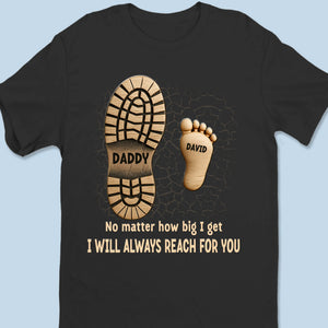 Suivez vos traces - T-shirt unisexe personnalisé pour la famille, T-shirt premium, sweat à capuche - Fête des pères, cadeau pour papa, grand-père