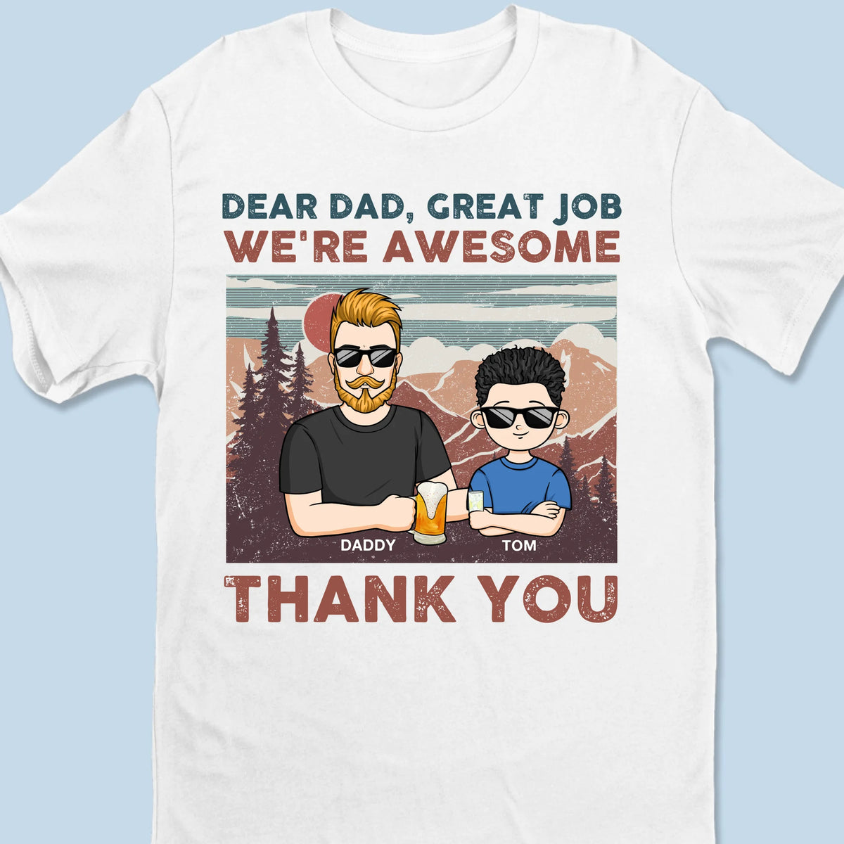 Nous sommes géniaux, comme vous l'aviez prévu - T-shirt unisexe personnalisé pour la famille, T-shirt premium, sweat à capuche - Fête des pères, cadeau pour papa, grand-père