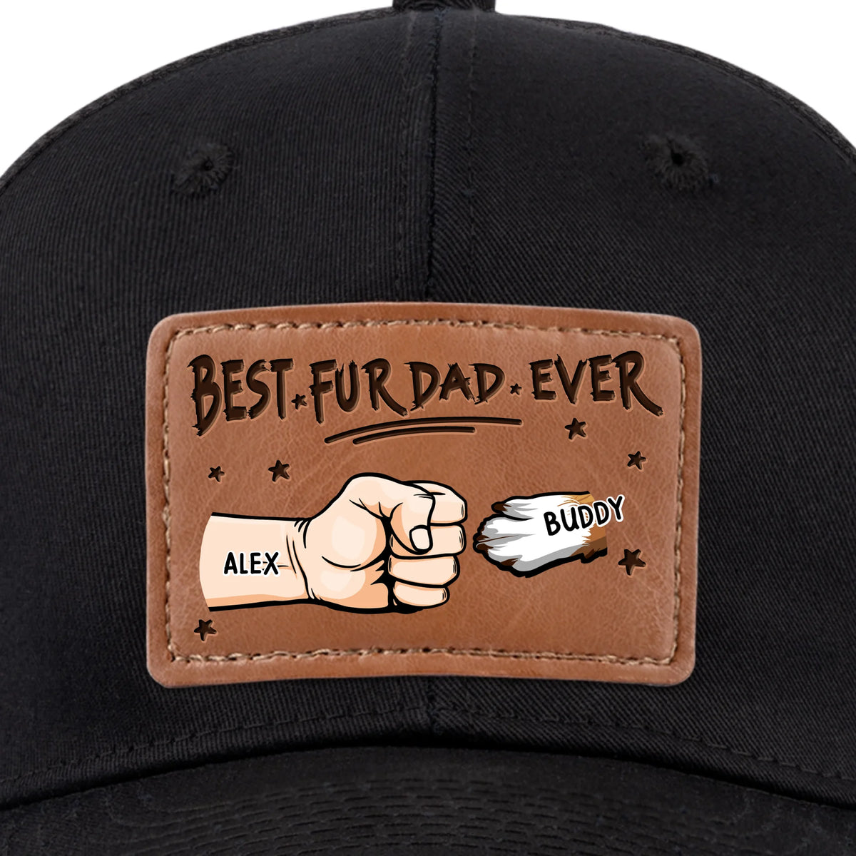 Bébés en fourrure, amour véritable – Chapeau personnalisé en cuir pour chien et chat – Fête des Pères, cadeau pour les propriétaires d'animaux et les amoureux des animaux