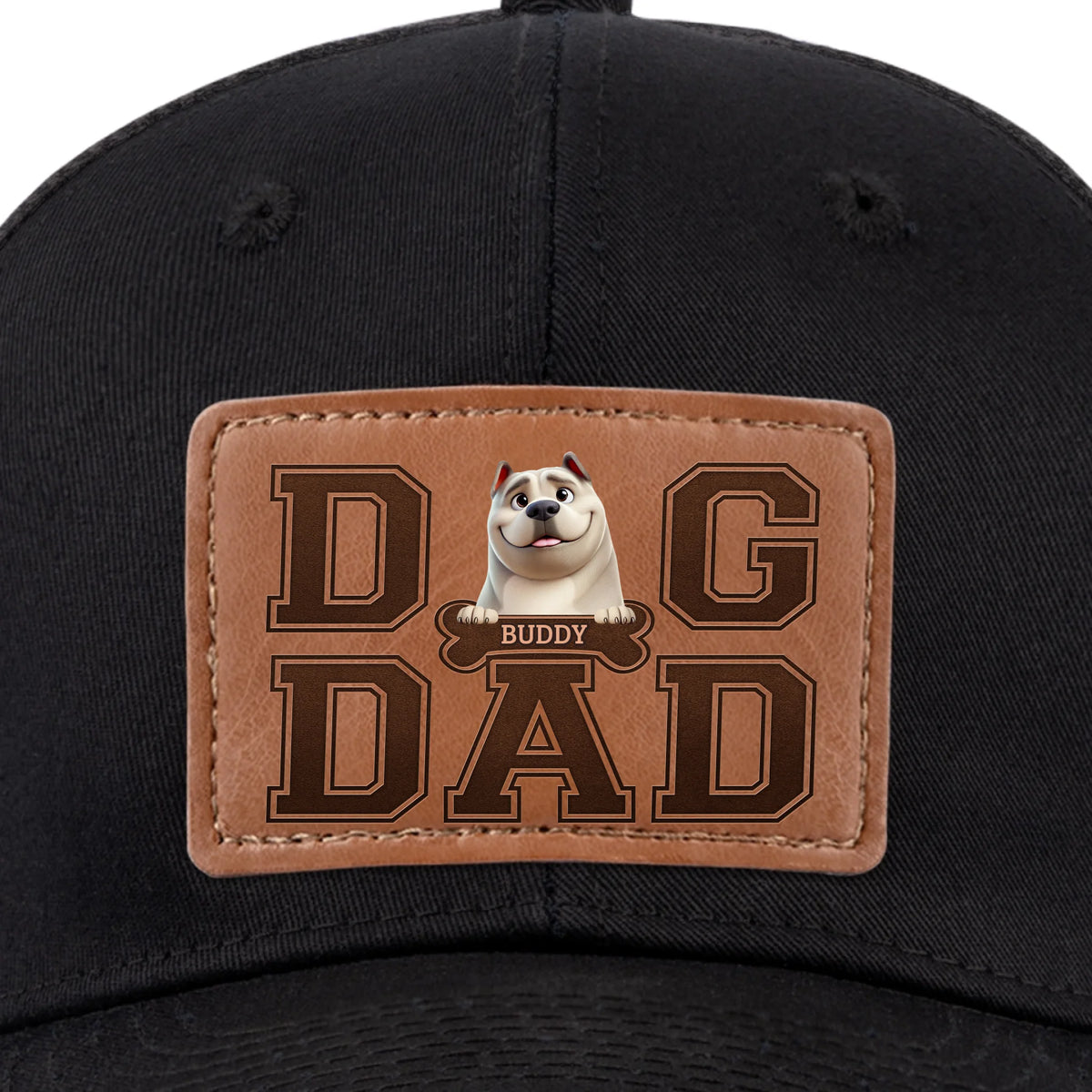 Chapeau en cuir personnalisé pour chien, fourrure, papa ! Cadeau pour la fête des pères, pour les propriétaires d'animaux et les amoureux des animaux.