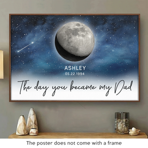 Les jours où tu es devenu notre père - Affiche horizontale personnalisée pour la famille - Fête des pères, cadeau pour papa, grand-père