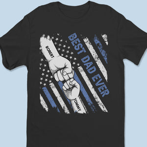 Construit sur l'amour et les poings levés - T-shirt unisexe personnalisé pour la famille, t-shirt premium, sweat à capuche - Fête des pères, cadeau pour papa, grand-père