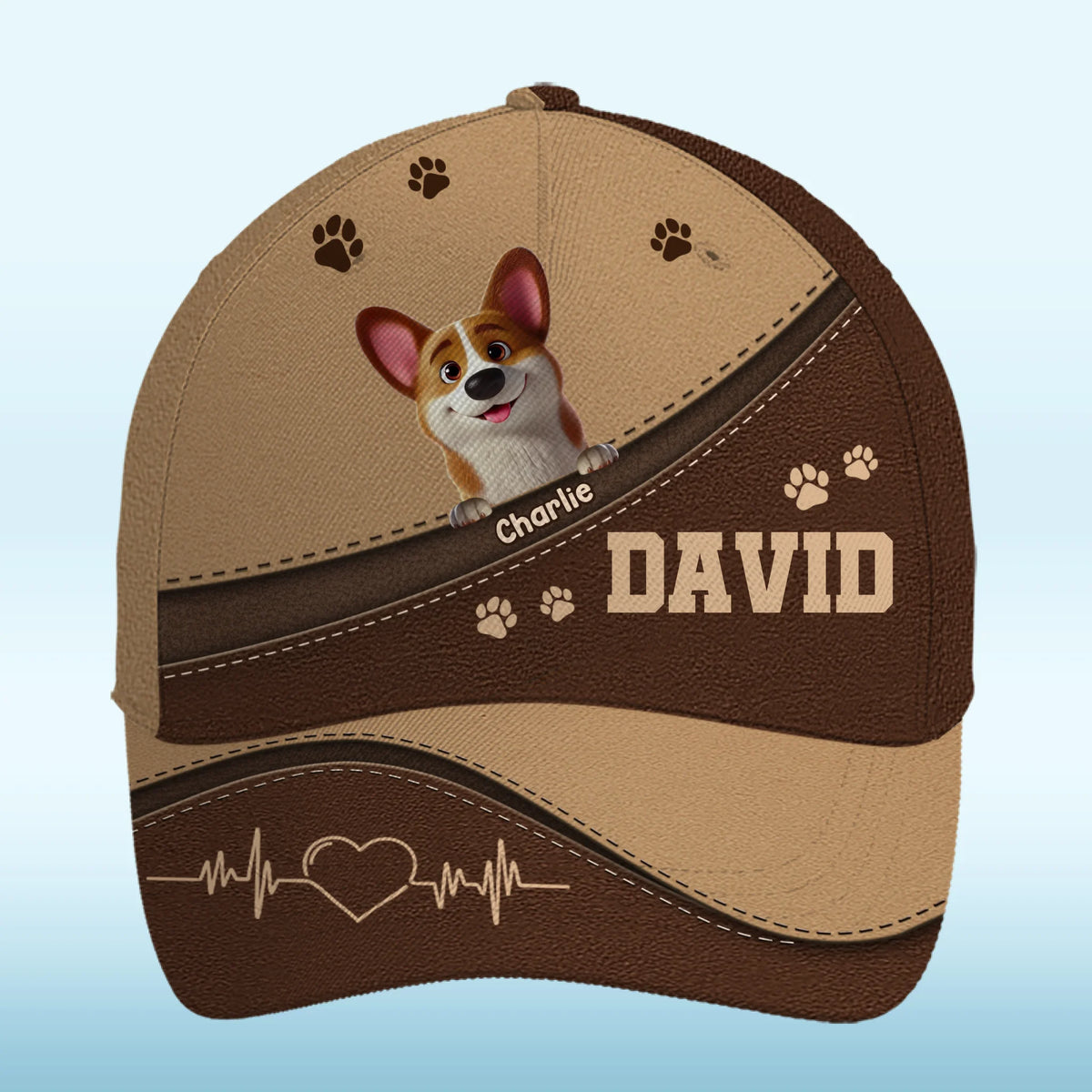 Pattes baissées, meilleur papa du monde ! Casquette personnalisée pour chien, imprimé intégral, classique ! Cadeau pour la fête des pères, pour les propriétaires d'animaux et les amoureux des animaux.