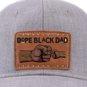 Dope Black Dad, héros du quotidien - Chapeau personnalisé en cuir avec patch - Fête des pères, cadeau pour papa