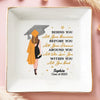 Started With A Dream, Ended With A Cap - Family  Personalized Custom Jewelry Dish - Graduation Gift For Family Members, Siblings, Brothers, Sisters, Best Friends