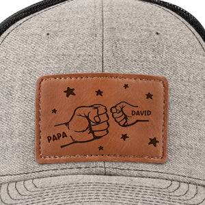 All In With Papa - Chapeau personnalisé en cuir avec patch - Fête des pères, cadeau pour papa, grand-père