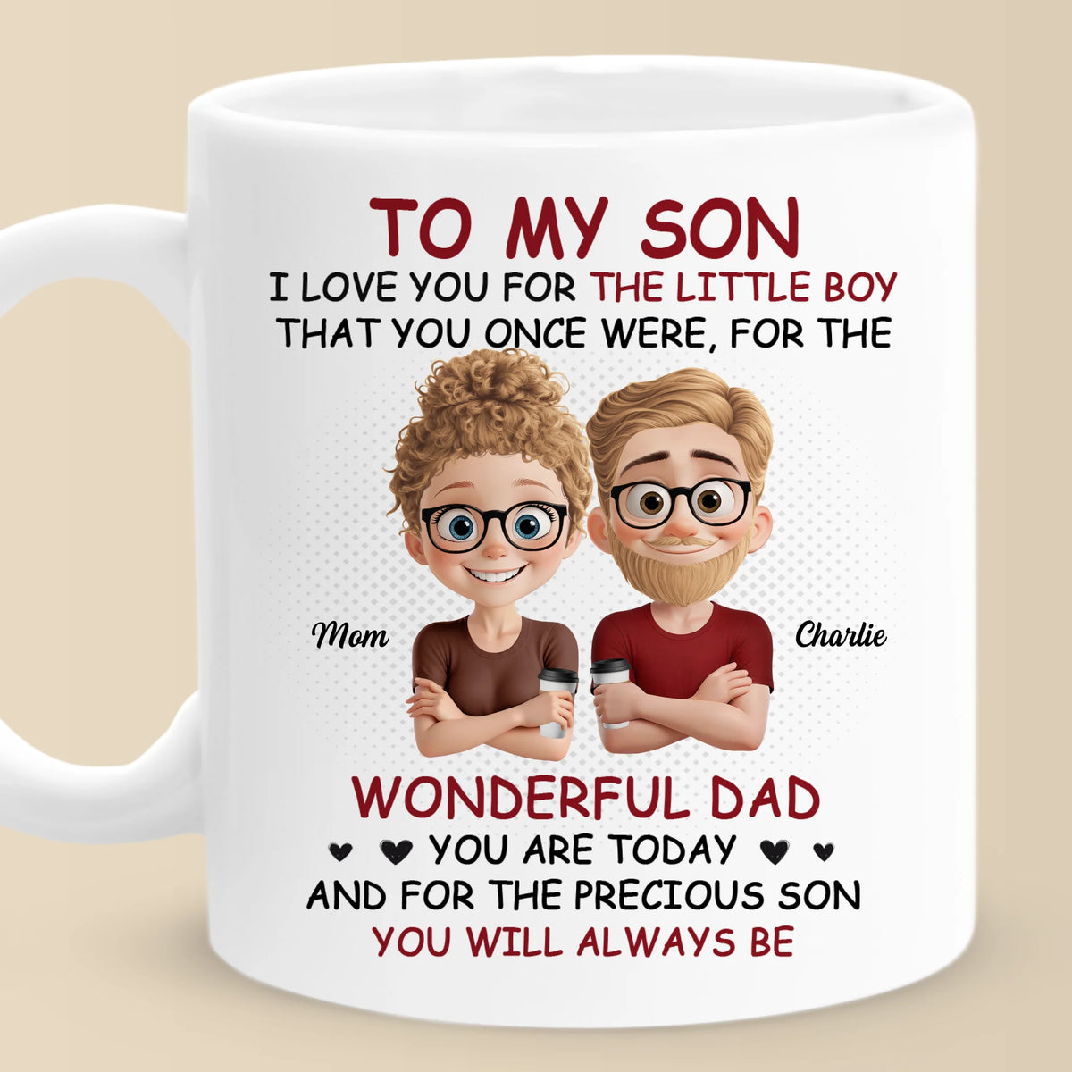 Je vois les meilleures parties de moi en toi - Mug personnalisé pour la famille - Fête des pères, cadeau pour fils
