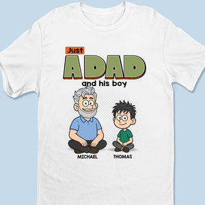 Juste un papa et son monde - T-shirt unisexe personnalisé pour la famille, t-shirt premium, sweat à capuche - Fête des pères, cadeau pour papa, grand-père