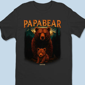 Protégé par Papa Ours - T-shirt unisexe personnalisé pour la famille, T-shirt premium, sweat à capuche - Fête des Pères, Cadeau pour papa, grand-père