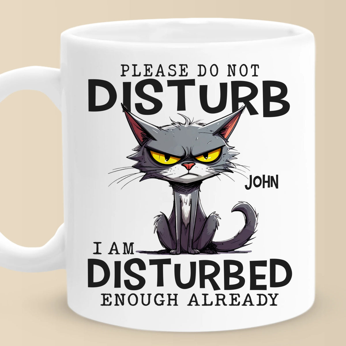 Mug personnalisé « Cranky Cat Club » - Cadeau pour vous, vos meilleurs amis, vos sœurs, votre famille et vos collègues
