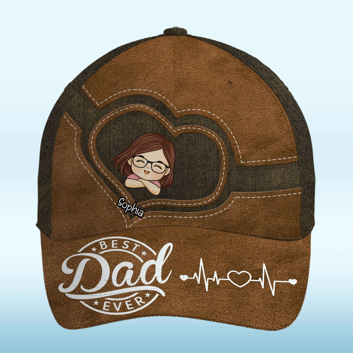 Papa, propulsé par les câlins, alimenté par l'amour - Casquette personnalisée pour la famille, casquette classique à imprimé intégral - Nouveauté, fête des pères, cadeau pour papa, grand-père