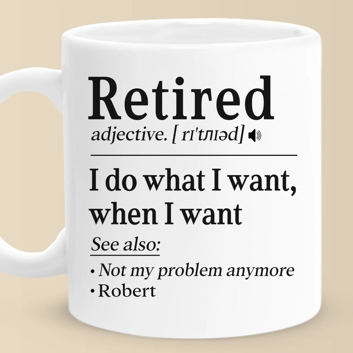 Ce n'est plus mon problème - Tasse personnalisée pour collègue - Cadeau d'appréciation et de départ à la retraite pour collègues, amis de travail, collègues